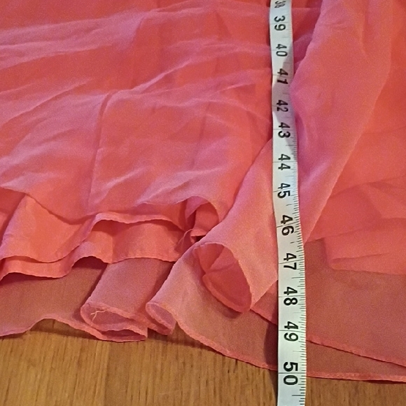 Miss Elliette Vibrant Coral Flowy Maxi Dress with Bow. See Measurements. - Picture 16 of 16